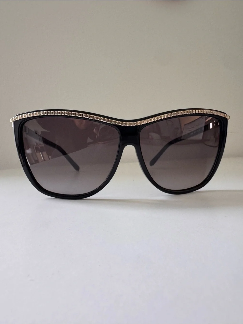 Chloé Black Sunglasses with Gold Trim